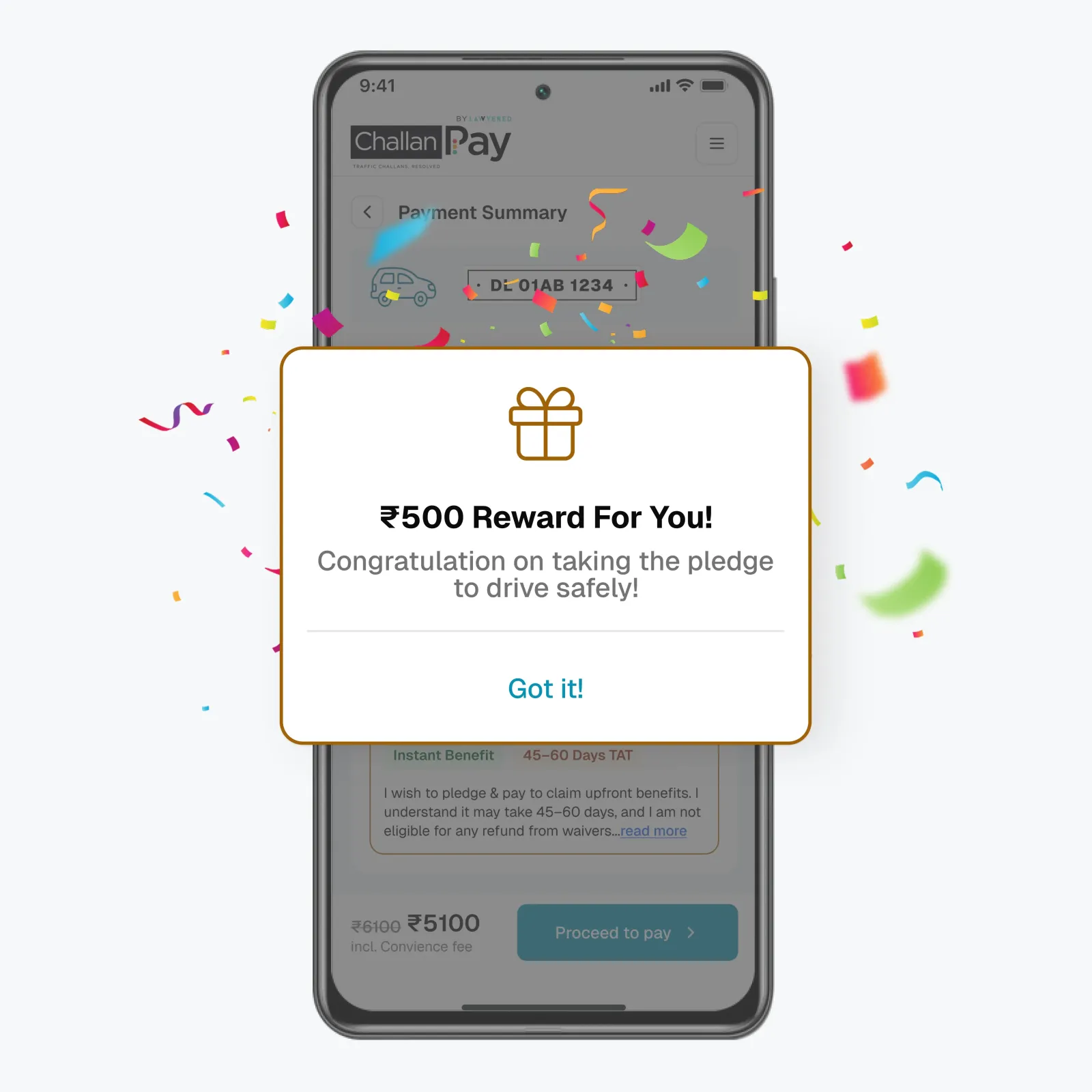 Settle challans easily with rewards